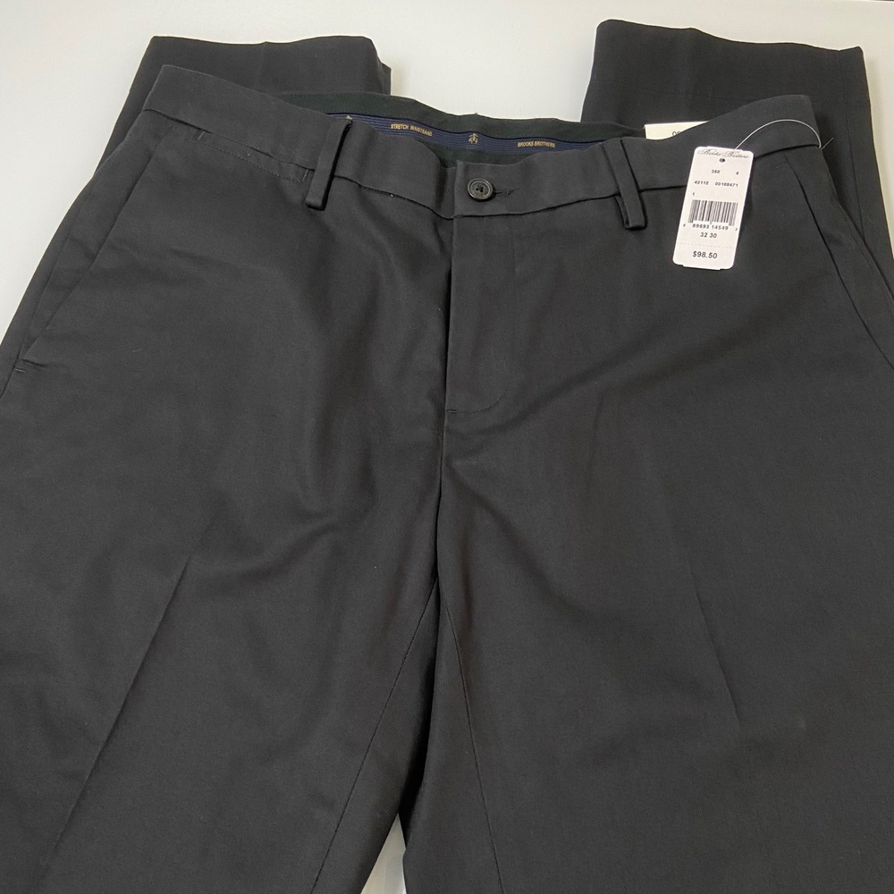 Brooks Brothers Mens 32x30 Black‎ Advantage Chino New Soho Fit Wrinkle Resistant